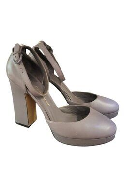 Salvatore Ferragamo Gray Ankle Strap Platform Heel